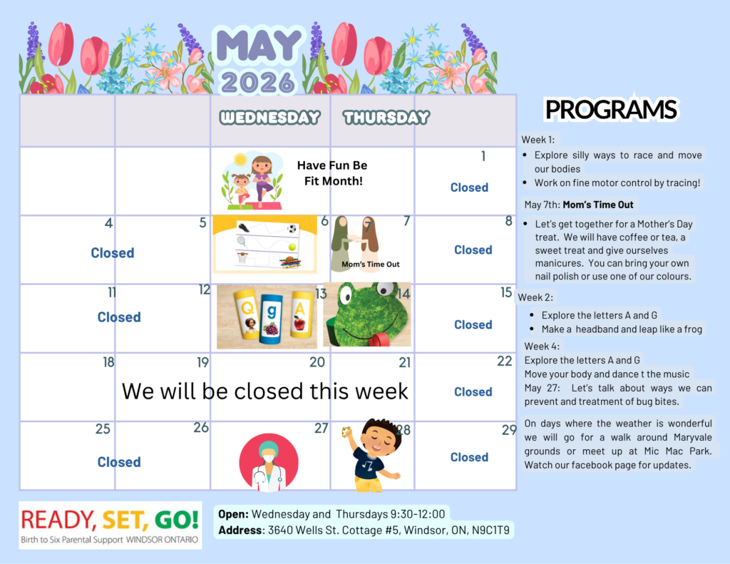 Ready Set Go May 2026 Community Calendar